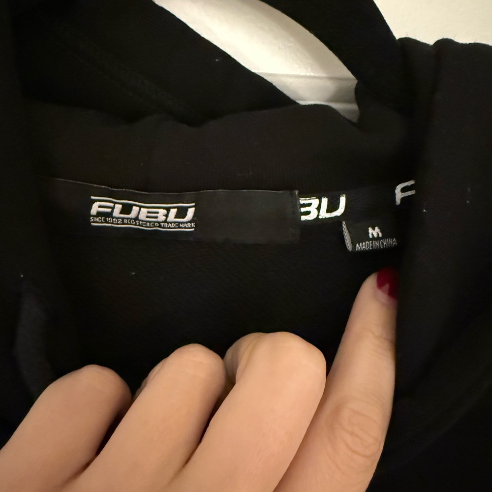 Fubu Black Sweater With Bold White Graphics View 2
